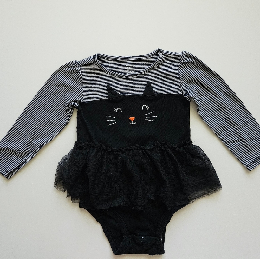 Carter's 24M onesie black cat costume ballerina